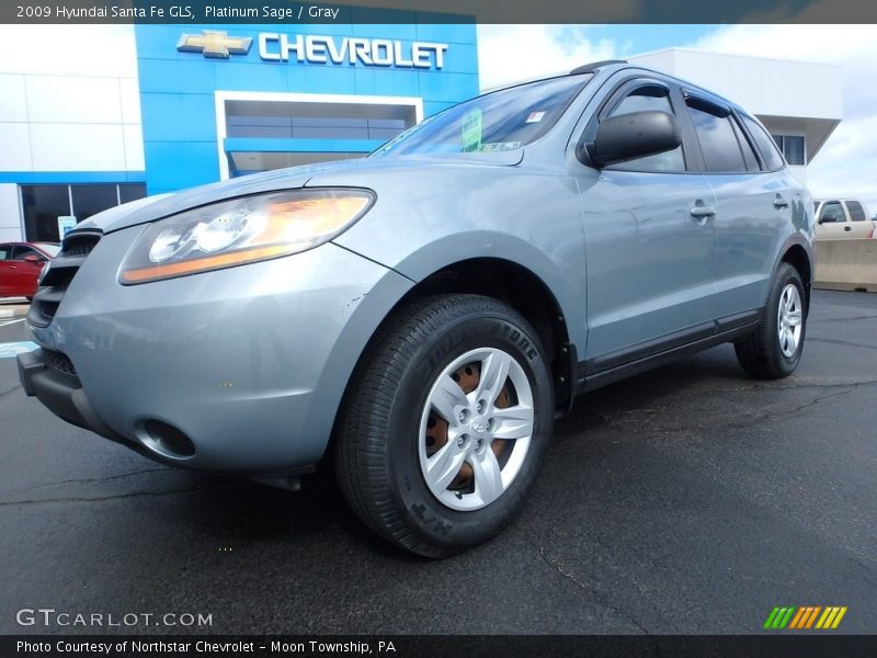 Platinum Sage / Gray 2009 Hyundai Santa Fe GLS