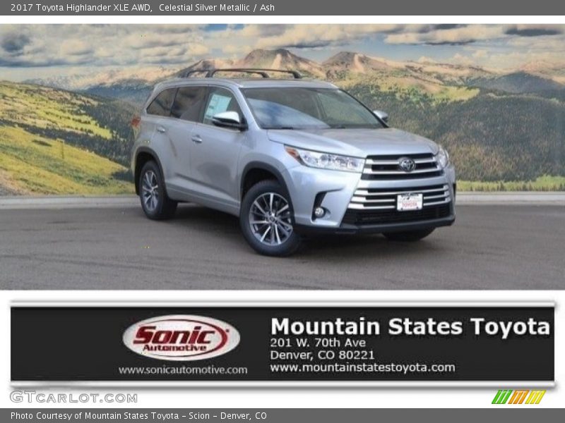 Celestial Silver Metallic / Ash 2017 Toyota Highlander XLE AWD
