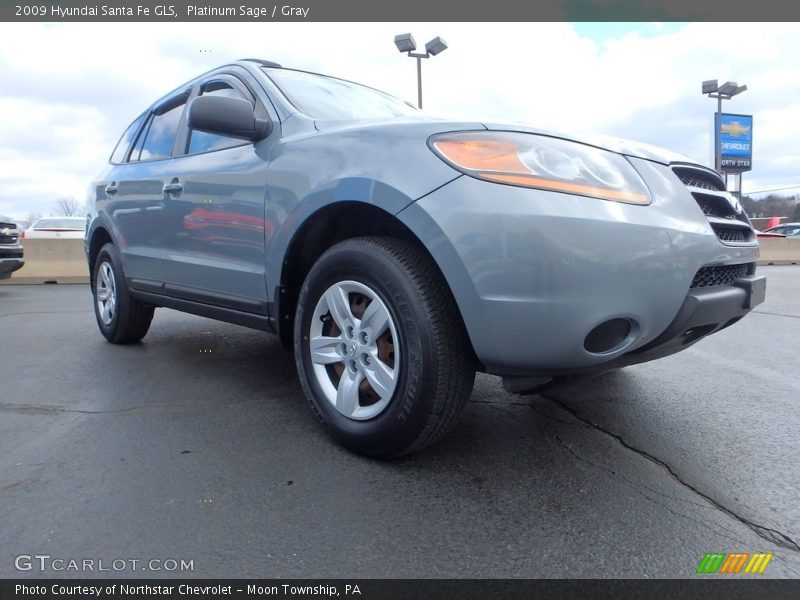 Platinum Sage / Gray 2009 Hyundai Santa Fe GLS