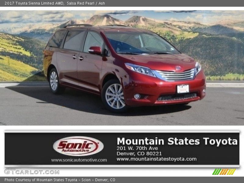 Salsa Red Pearl / Ash 2017 Toyota Sienna Limited AWD