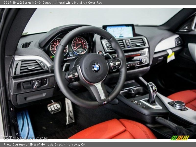 Mineral White Metallic / Coral Red 2017 BMW 2 Series M240i Coupe
