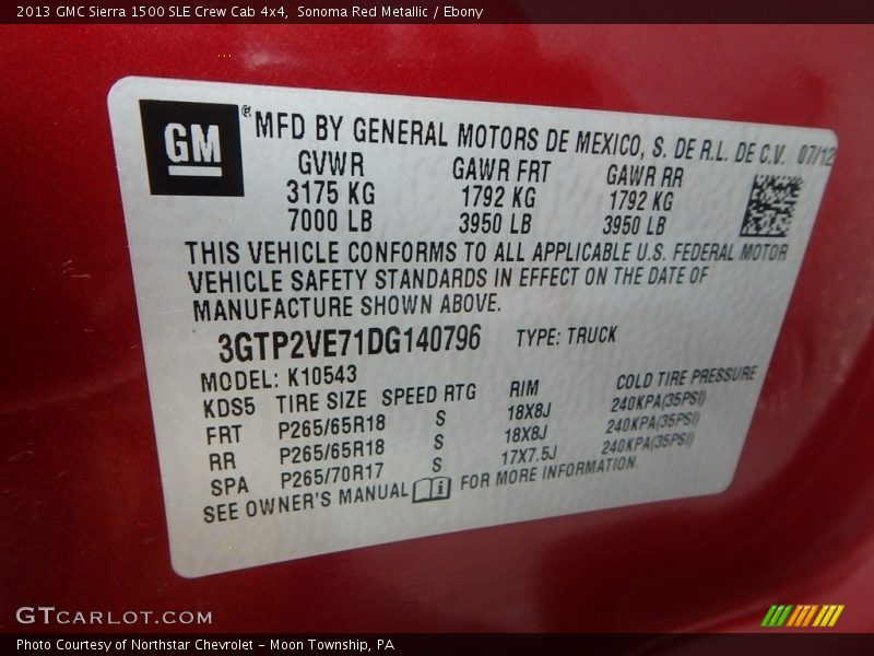 Sonoma Red Metallic / Ebony 2013 GMC Sierra 1500 SLE Crew Cab 4x4