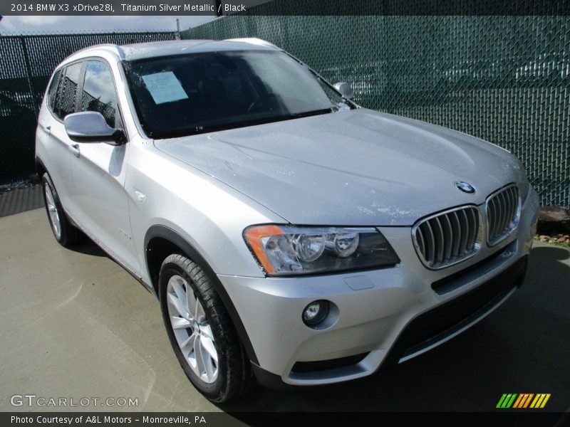 Titanium Silver Metallic / Black 2014 BMW X3 xDrive28i