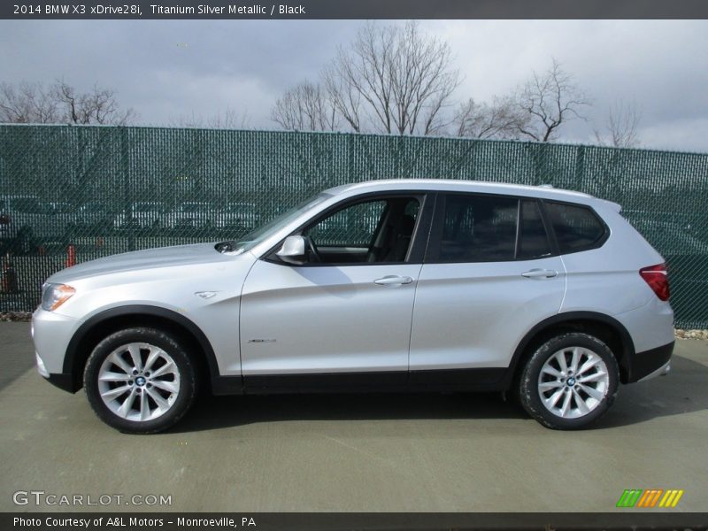 Titanium Silver Metallic / Black 2014 BMW X3 xDrive28i