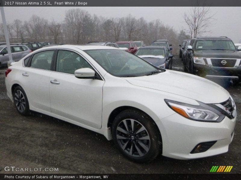 Pearl White / Beige 2017 Nissan Altima 2.5 SL