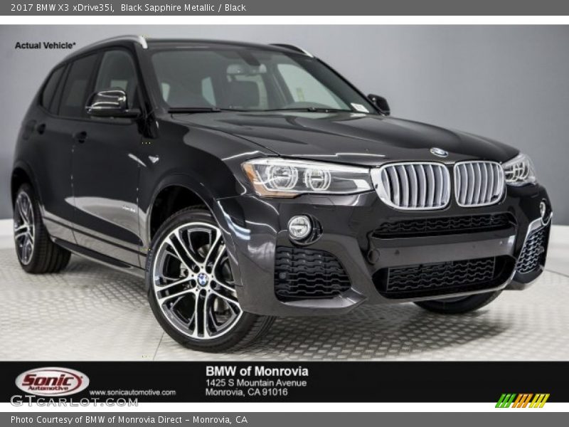 Black Sapphire Metallic / Black 2017 BMW X3 xDrive35i