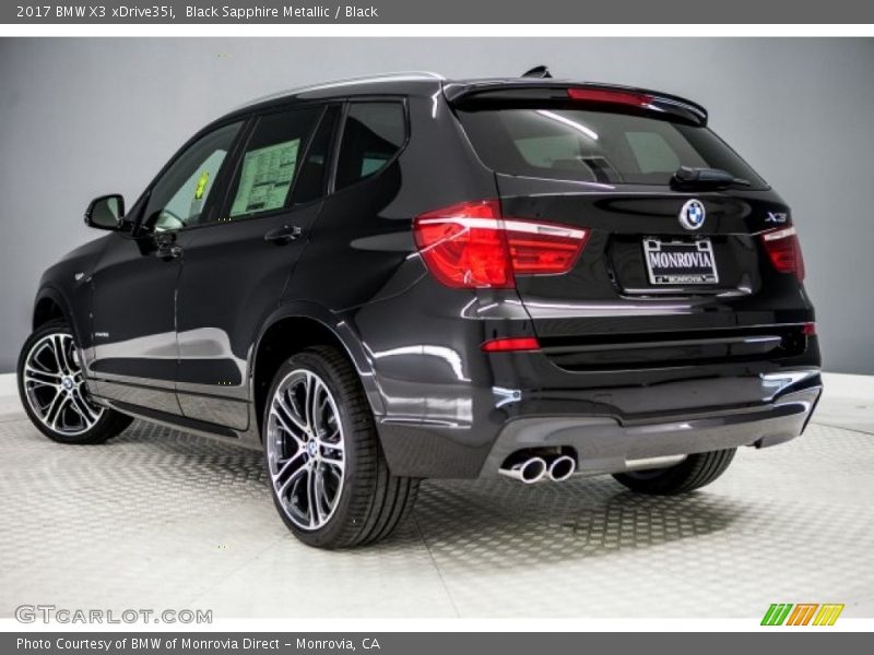 Black Sapphire Metallic / Black 2017 BMW X3 xDrive35i