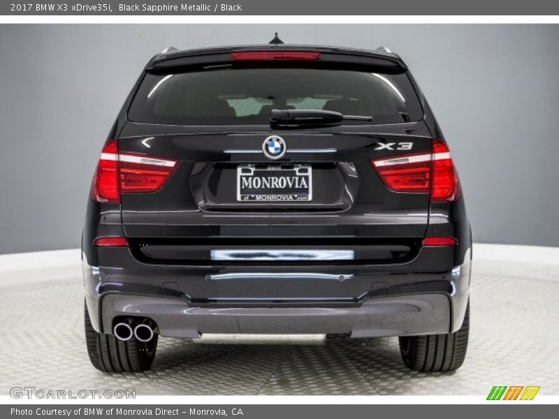 Black Sapphire Metallic / Black 2017 BMW X3 xDrive35i