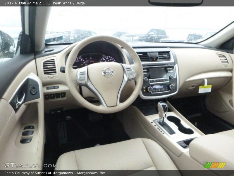 Pearl White / Beige 2017 Nissan Altima 2.5 SL