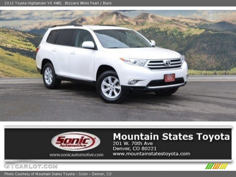 Blizzard White Pearl / Black 2013 Toyota Highlander V6 4WD