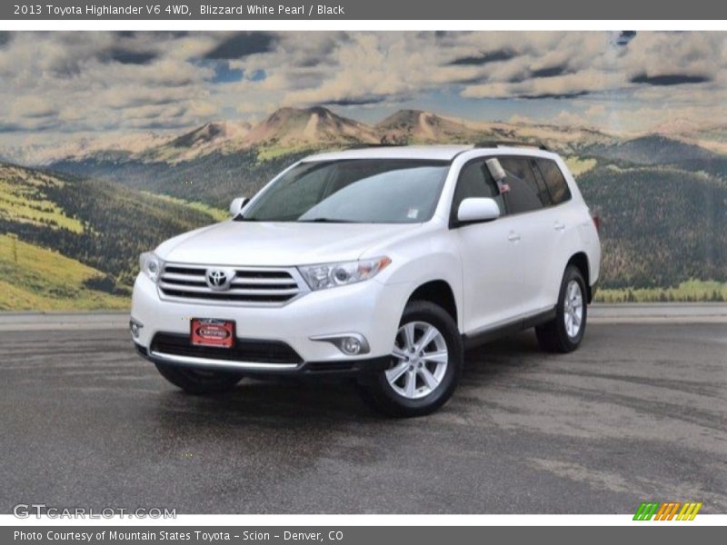 Blizzard White Pearl / Black 2013 Toyota Highlander V6 4WD
