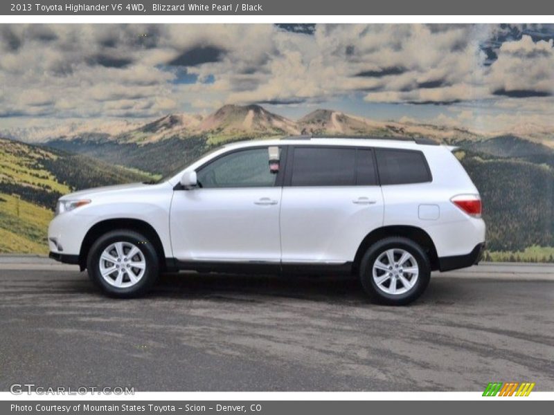 Blizzard White Pearl / Black 2013 Toyota Highlander V6 4WD