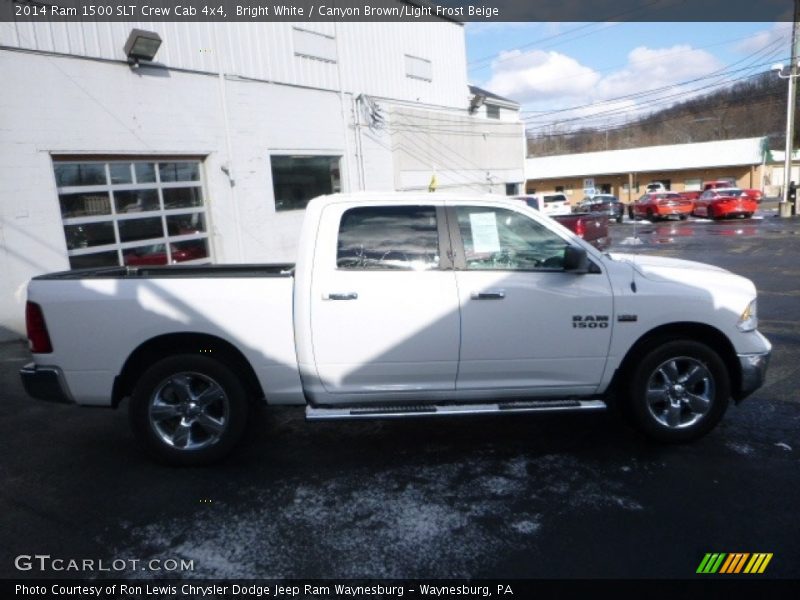 Bright White / Canyon Brown/Light Frost Beige 2014 Ram 1500 SLT Crew Cab 4x4