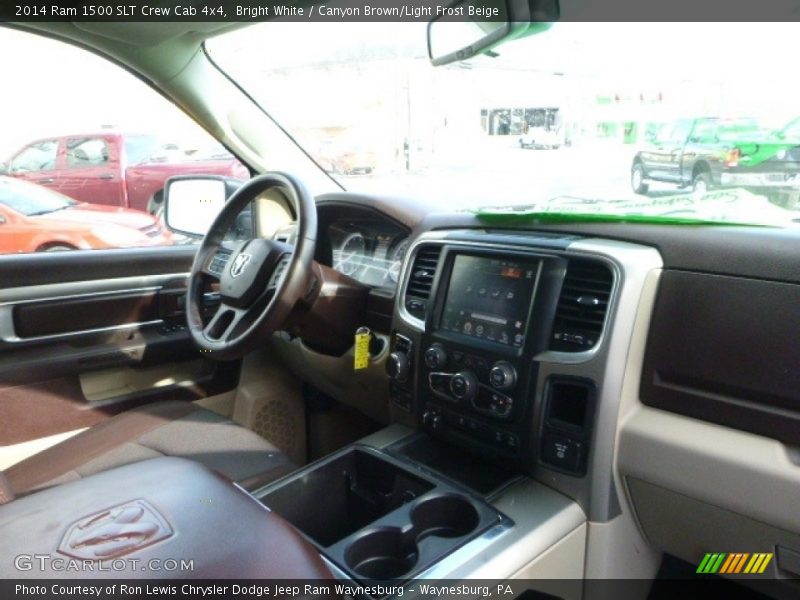 Bright White / Canyon Brown/Light Frost Beige 2014 Ram 1500 SLT Crew Cab 4x4