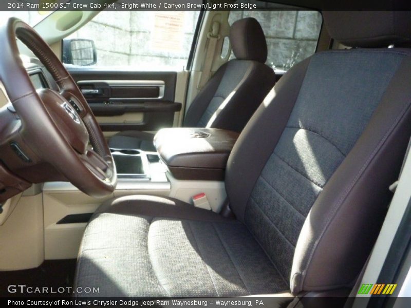 Bright White / Canyon Brown/Light Frost Beige 2014 Ram 1500 SLT Crew Cab 4x4