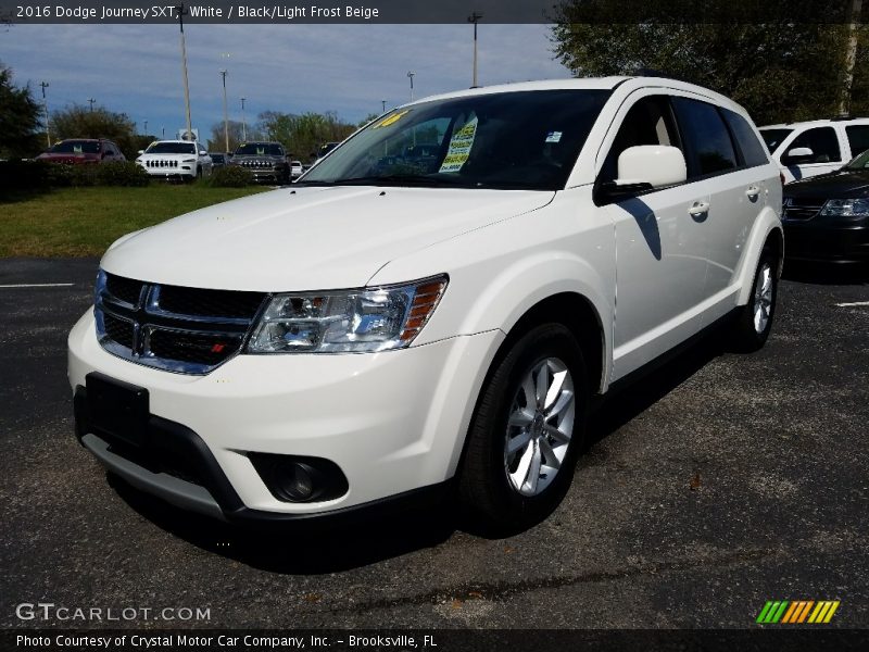 White / Black/Light Frost Beige 2016 Dodge Journey SXT