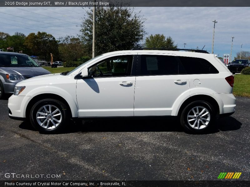 White / Black/Light Frost Beige 2016 Dodge Journey SXT