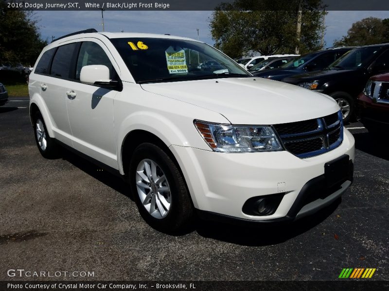 White / Black/Light Frost Beige 2016 Dodge Journey SXT
