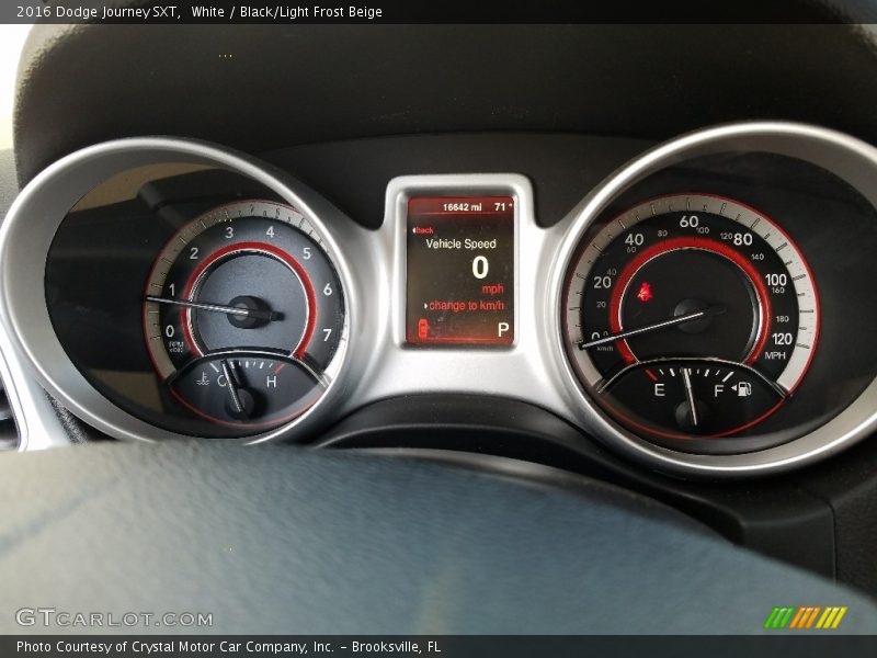 White / Black/Light Frost Beige 2016 Dodge Journey SXT