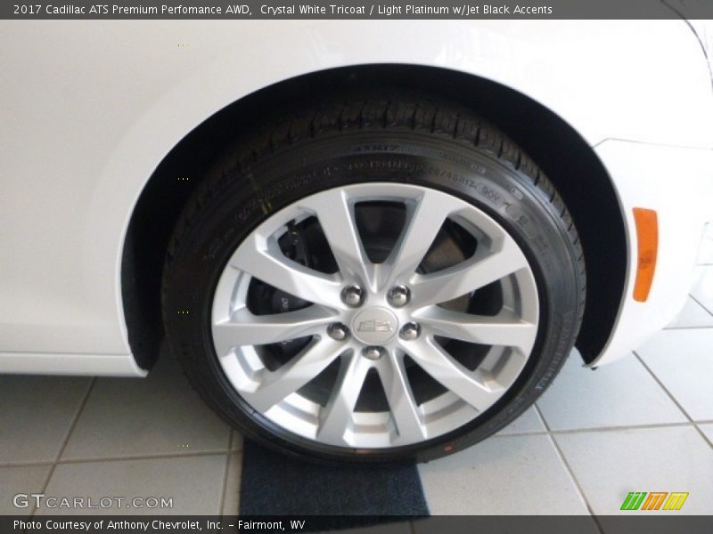Crystal White Tricoat / Light Platinum w/Jet Black Accents 2017 Cadillac ATS Premium Perfomance AWD