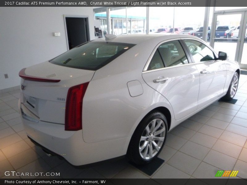 Crystal White Tricoat / Light Platinum w/Jet Black Accents 2017 Cadillac ATS Premium Perfomance AWD