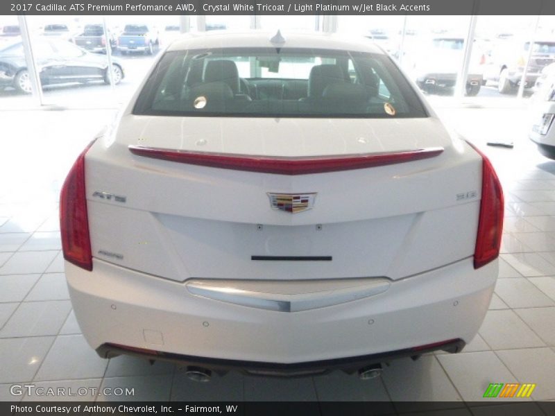 Crystal White Tricoat / Light Platinum w/Jet Black Accents 2017 Cadillac ATS Premium Perfomance AWD