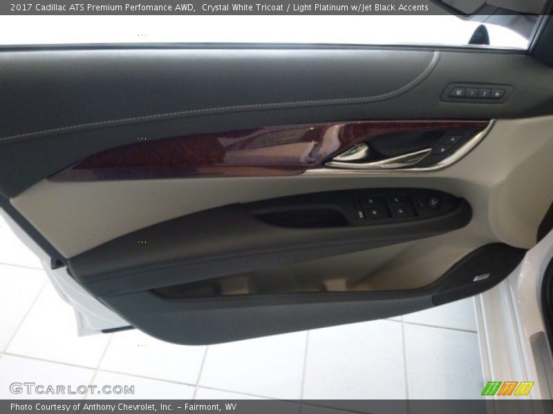 Crystal White Tricoat / Light Platinum w/Jet Black Accents 2017 Cadillac ATS Premium Perfomance AWD