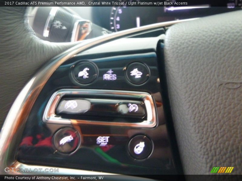 Crystal White Tricoat / Light Platinum w/Jet Black Accents 2017 Cadillac ATS Premium Perfomance AWD