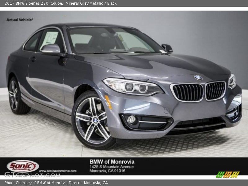 Mineral Grey Metallic / Black 2017 BMW 2 Series 230i Coupe