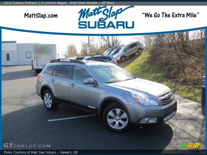 Steel Silver Metallic / Off Black 2010 Subaru Outback 2.5i Limited Wagon
