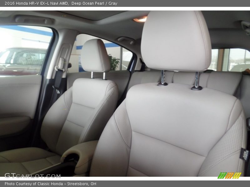 Deep Ocean Pearl / Gray 2016 Honda HR-V EX-L Navi AWD