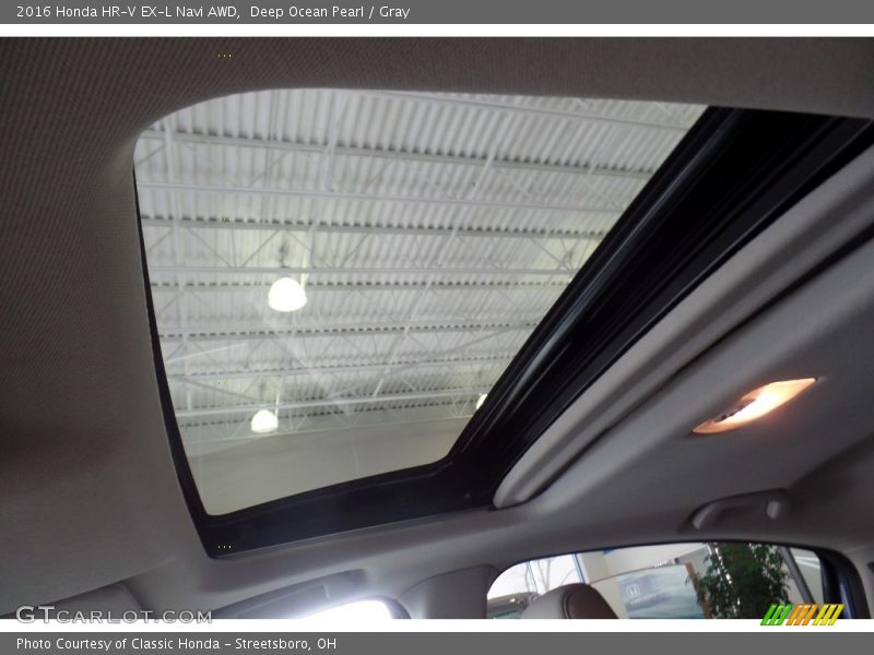 Deep Ocean Pearl / Gray 2016 Honda HR-V EX-L Navi AWD