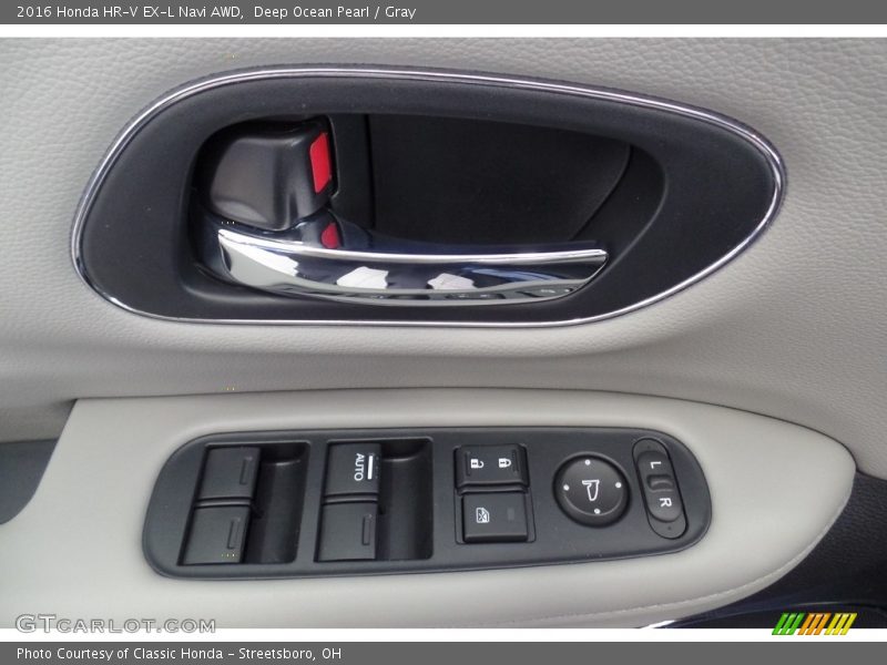 Deep Ocean Pearl / Gray 2016 Honda HR-V EX-L Navi AWD