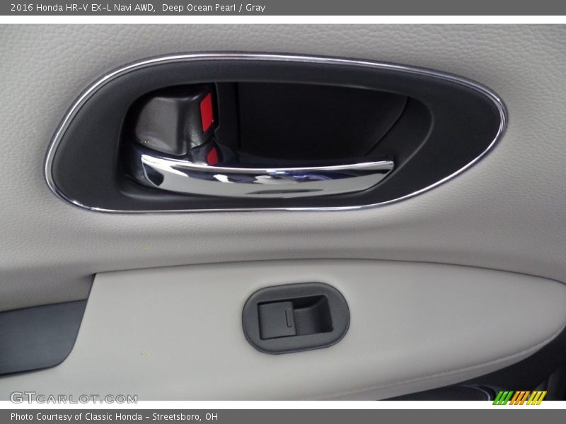 Deep Ocean Pearl / Gray 2016 Honda HR-V EX-L Navi AWD