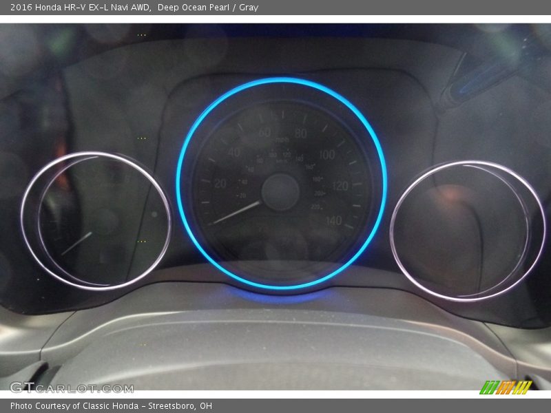Deep Ocean Pearl / Gray 2016 Honda HR-V EX-L Navi AWD