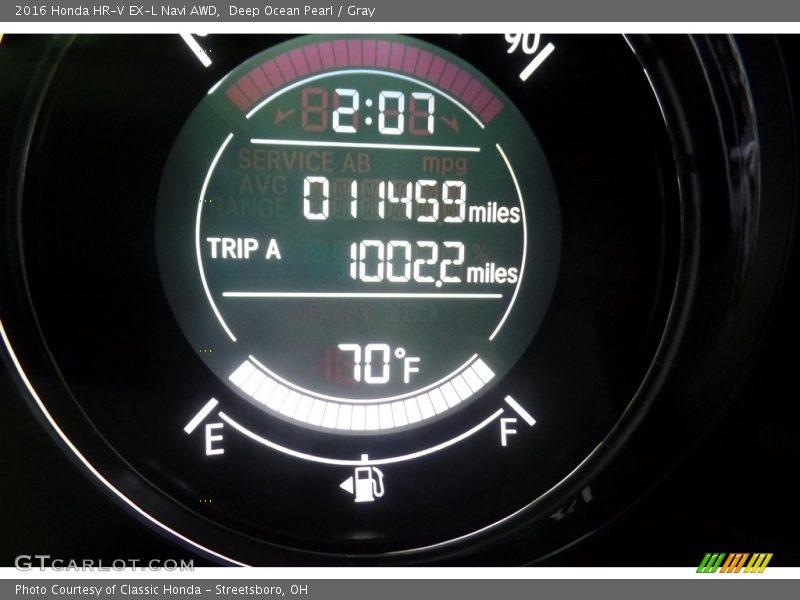 Deep Ocean Pearl / Gray 2016 Honda HR-V EX-L Navi AWD