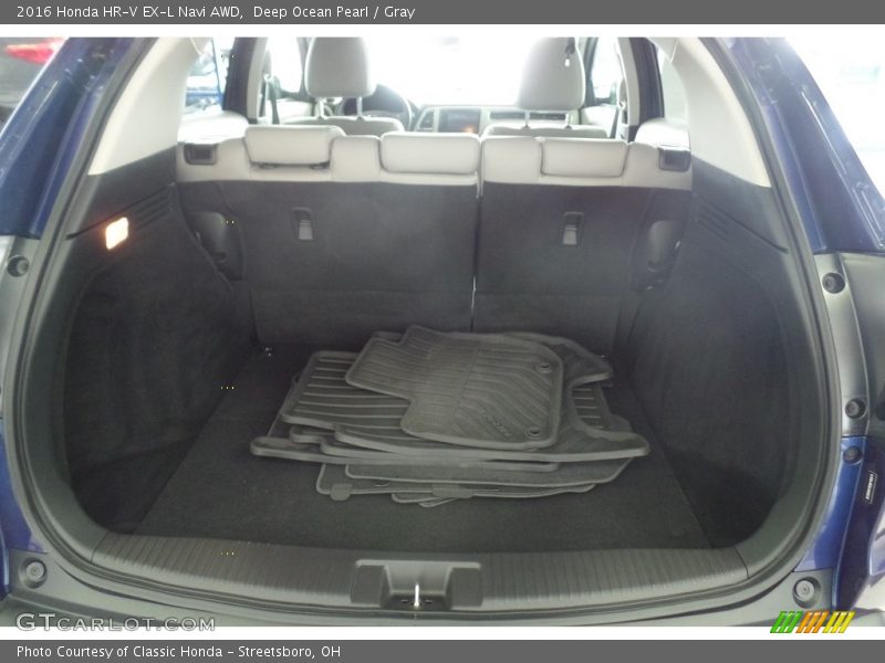Deep Ocean Pearl / Gray 2016 Honda HR-V EX-L Navi AWD