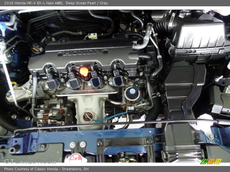 Deep Ocean Pearl / Gray 2016 Honda HR-V EX-L Navi AWD