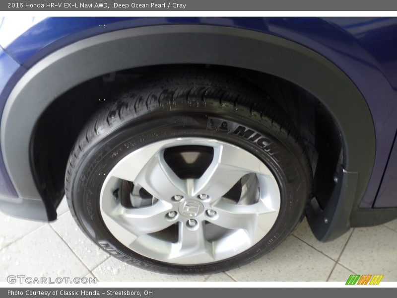 Deep Ocean Pearl / Gray 2016 Honda HR-V EX-L Navi AWD