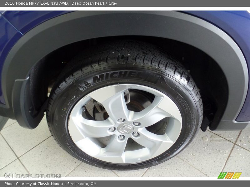 Deep Ocean Pearl / Gray 2016 Honda HR-V EX-L Navi AWD