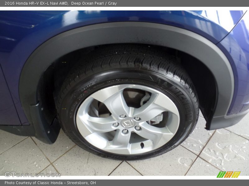 Deep Ocean Pearl / Gray 2016 Honda HR-V EX-L Navi AWD
