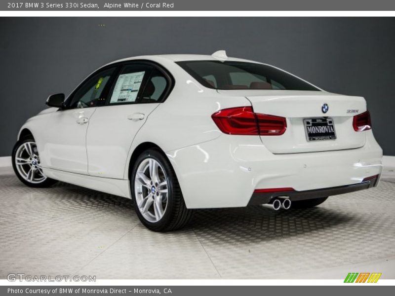 Alpine White / Coral Red 2017 BMW 3 Series 330i Sedan