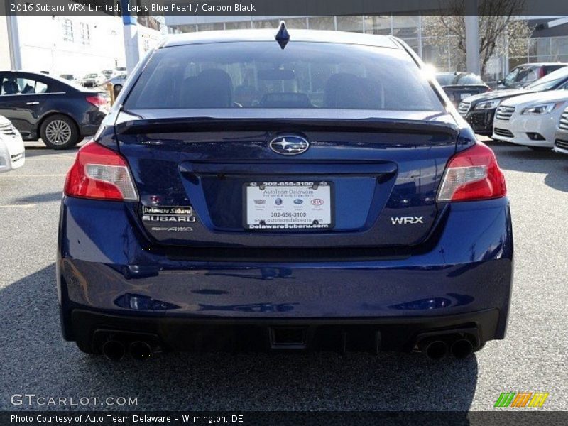 Lapis Blue Pearl / Carbon Black 2016 Subaru WRX Limited