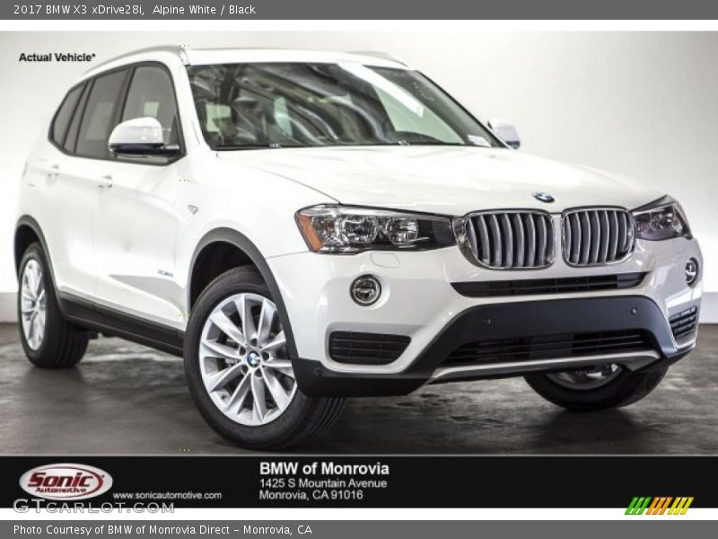 Alpine White / Black 2017 BMW X3 xDrive28i