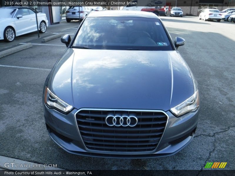 Monsoon Gray Metallic / Chestnut Brown 2016 Audi A3 2.0 Premium quattro