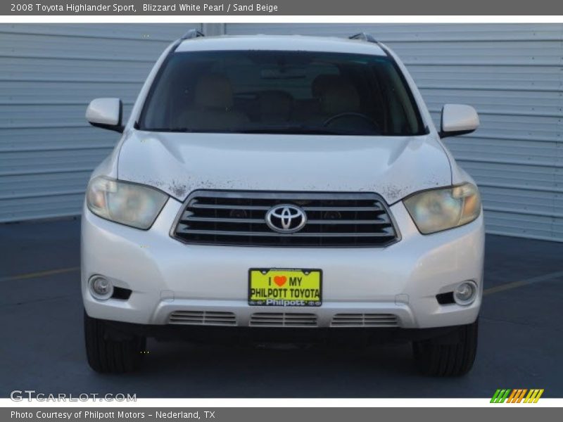 Blizzard White Pearl / Sand Beige 2008 Toyota Highlander Sport