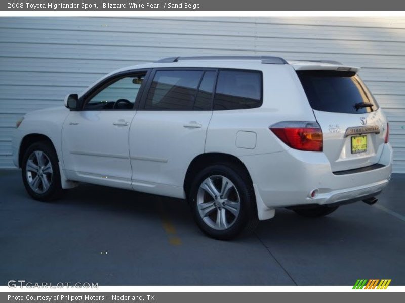Blizzard White Pearl / Sand Beige 2008 Toyota Highlander Sport
