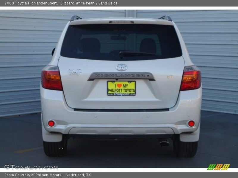 Blizzard White Pearl / Sand Beige 2008 Toyota Highlander Sport