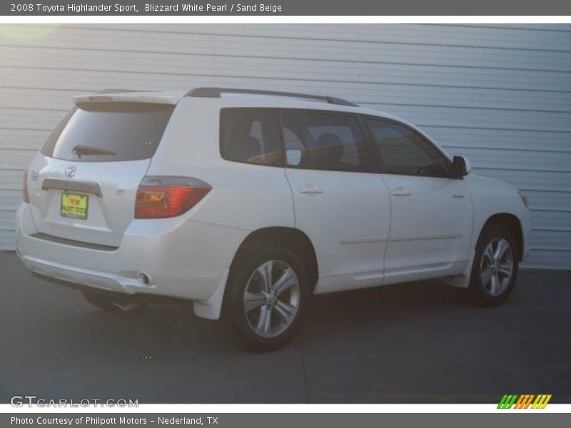 Blizzard White Pearl / Sand Beige 2008 Toyota Highlander Sport