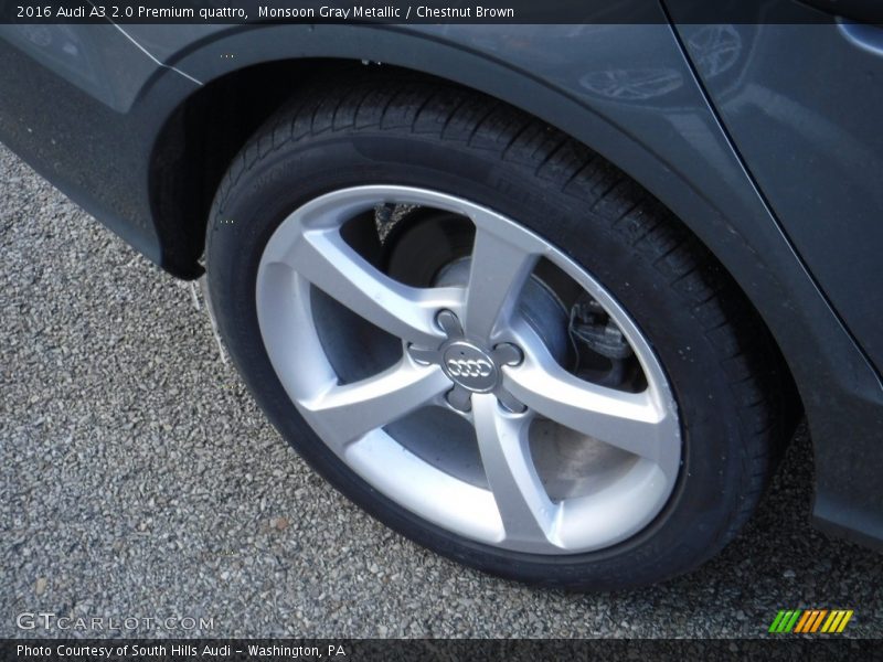 Monsoon Gray Metallic / Chestnut Brown 2016 Audi A3 2.0 Premium quattro